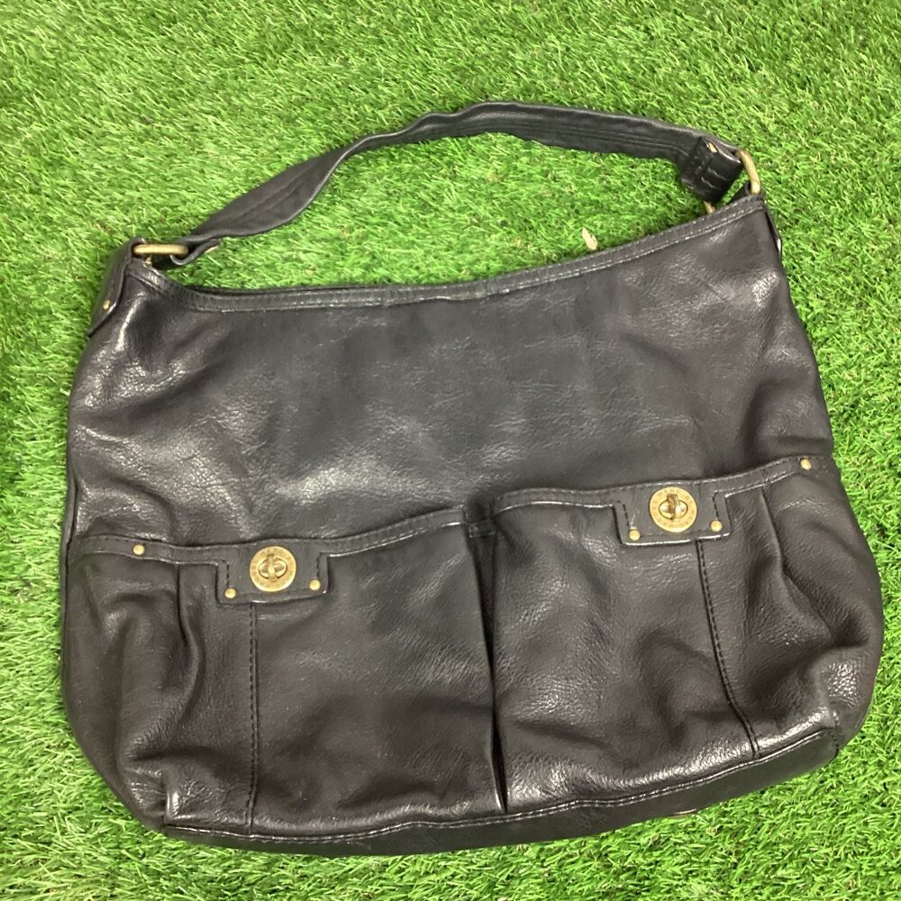 Marc by Marc Jacobs Totally Turn Lock Black Leather Hobo Shoulder Bag
